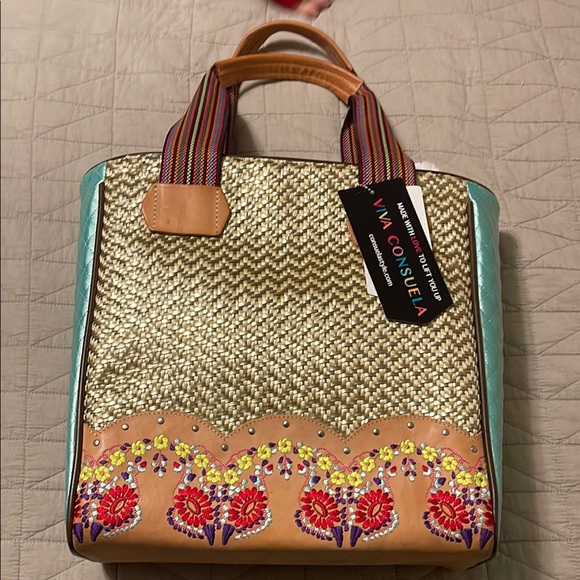 Consuela Multicolor Embroidered Tote Bag - Picture 1 of 7